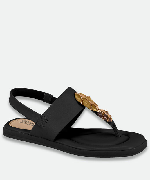 Image_Sandália Feminina Rasteira Pedras Sintéticas Modare Preto