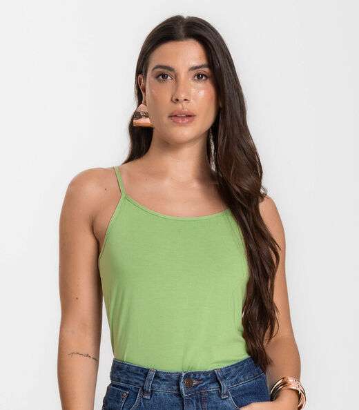 Blusa Feminina de Alças Básica Rovitex Verde
