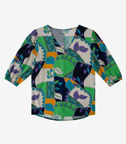 Blusa Manga Curta Infinita Cor Verde