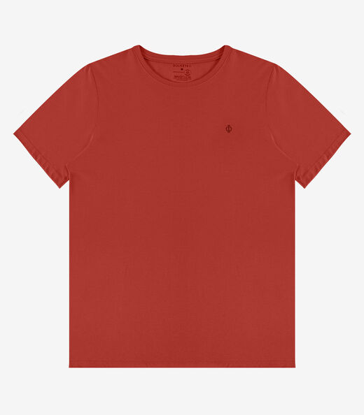 Camiseta Masculina Básica Meia Malha Diametro Vermelho