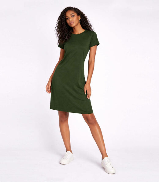 Vestido Feminino Curto Com Manga Infinita Cor Verde