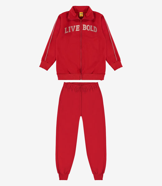 Conjunto Jaqueta com Calça Moletom Rovi Kids Vermelho
