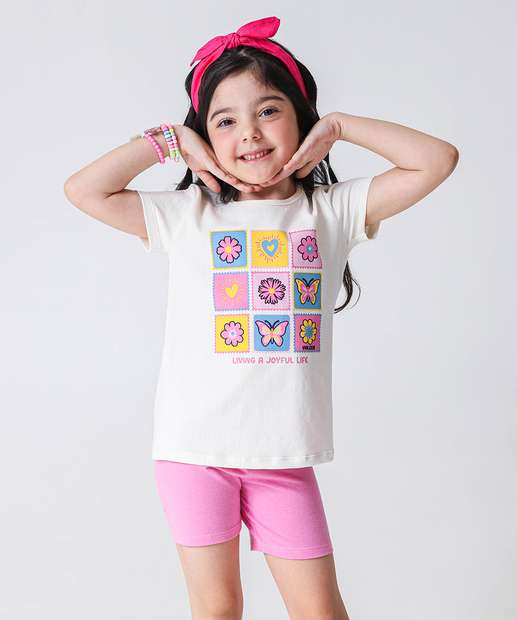 Image_Conjunto Infantil Estampa Flores Marisa Tam 4 a 10 Amarelo