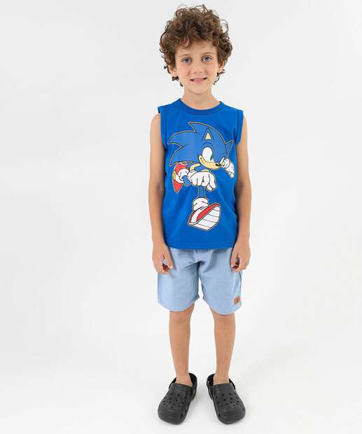 Regata Infantil Sonic Tam 4 a 10 Azul