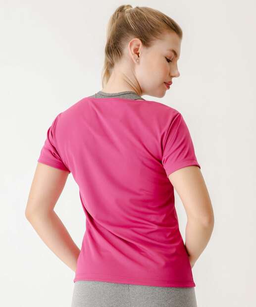 Blusa Feminina Fitness Básica Marisa Rosa