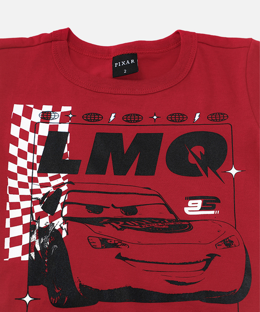 Camiseta Infantil Carros Disney Tam 1 a 3 Vermelho