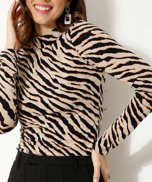 Image_Blusa Feminina Animal Print Gola Alta Manga Longa Marisa