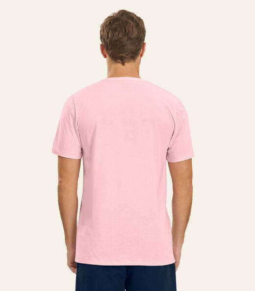 Camiseta Meia Malha Masculina Diametro Rosa