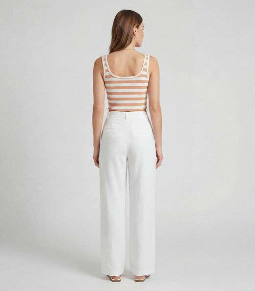 Top Feminino Regata Em Ribana Infinita Cor Marrom