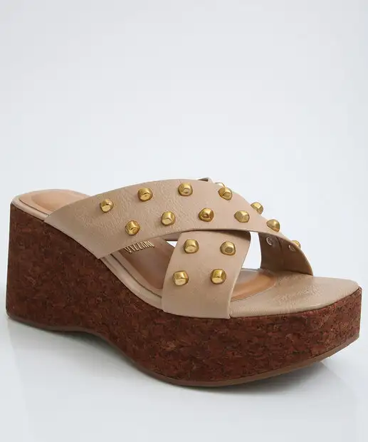 Tamanco Feminino Plataforma Tachas Vizzano