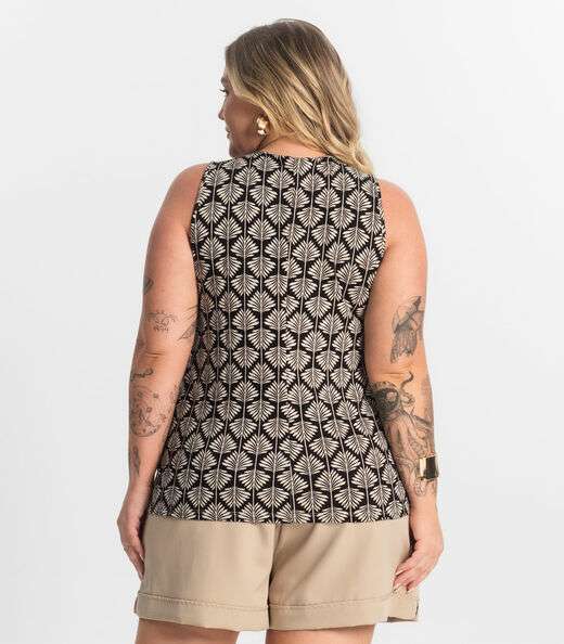 Regata Viscose Plus Size Secret Glam Preto