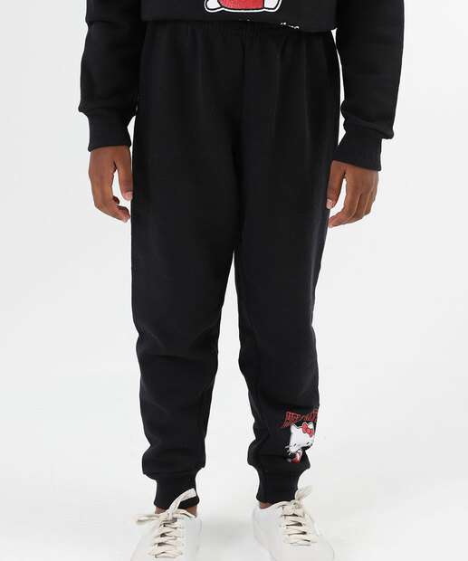 Conjunto Infantil Moletom Hello Kitty Tam 4 a 10 Preto