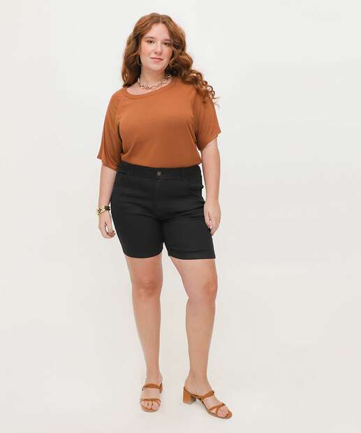 Blusa Plus Size Feminina Básica Manga Curta Marisa