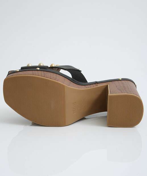 Tamanco Feminino Salto Grosso Tachas Vizzano
