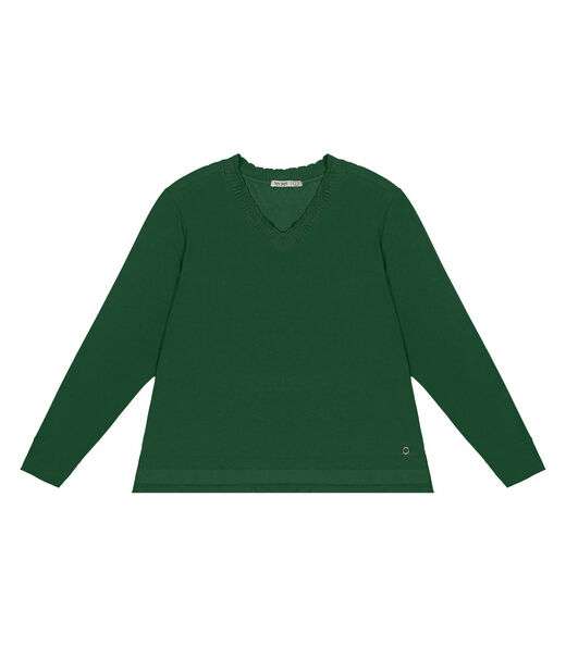 Blusa Plus Size Manga Longa Feminina Secret Glam Verde