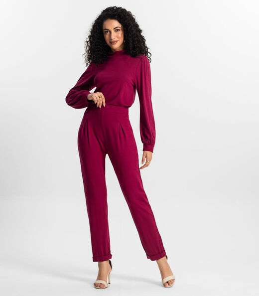 Blusa Manga Longa Feminina Rovitex Vermelho