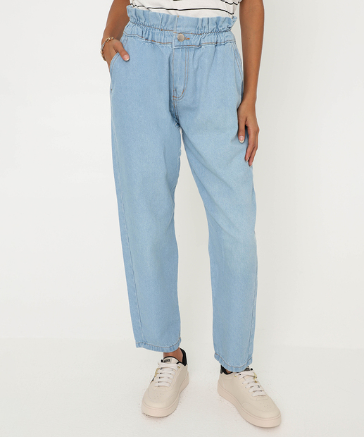 Calça Jeans Feminina Clochard Bolsos Azul