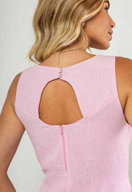 Vestido Midi Regata E Recorte Posterior Rosa Salvatore