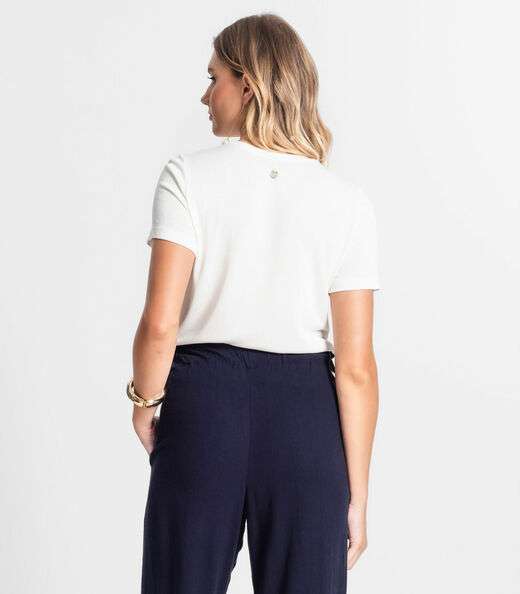 Camiseta De Visco Tricot Feminina Endless Bege