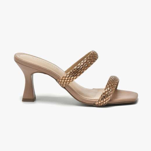 Tamanco Via Marte Salto Alto Strass