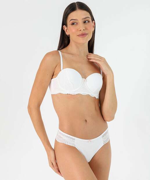 Sutiã de Renda Com Base Tomara Que Caia Marisa Off White