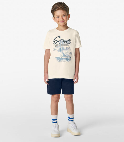 Conjunto Camiseta com Bermuda Menino Trick Nick Off White