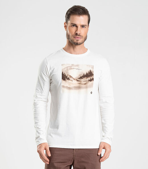 Image_Camiseta Manga Longa Com Estampa Diametro Bege