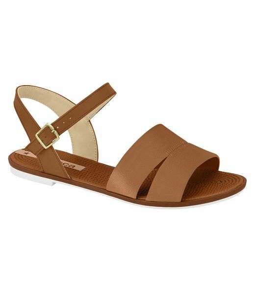 Sandália Rasteirinha com Fivela Moleca Marrom