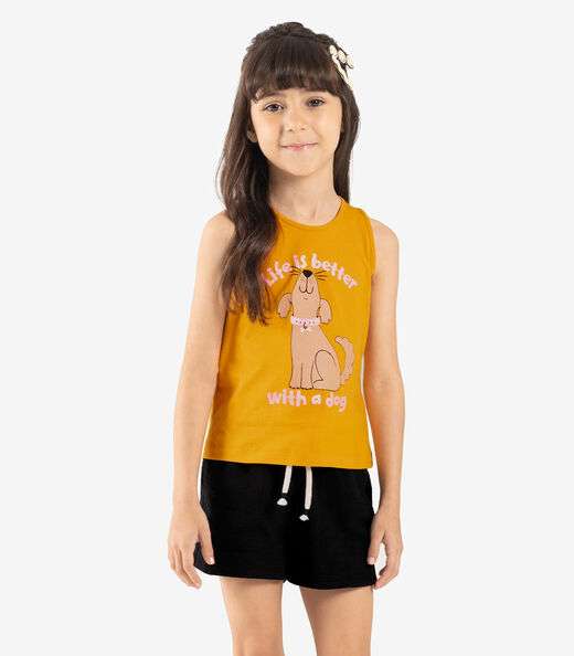 Image_Regata Infantil Meia Malha Rovi Kids Amarelo