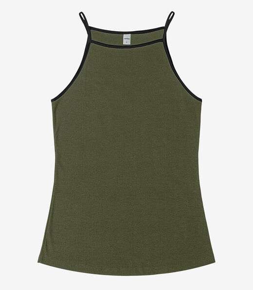 Regata Feminina em Ribana de Viscose Rovitex Verde