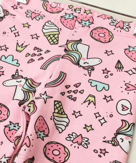 Bermuda Infantil Ciclista Cotton Unicórnio Tam 1 a 3