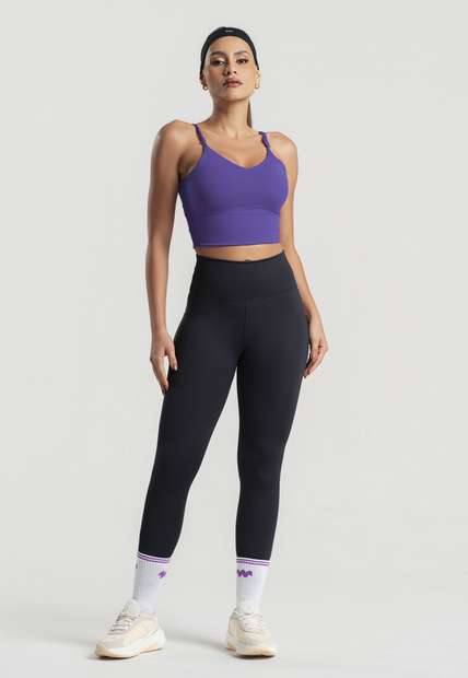 Top com Alças Finas Reguláveis Roxo Wemood