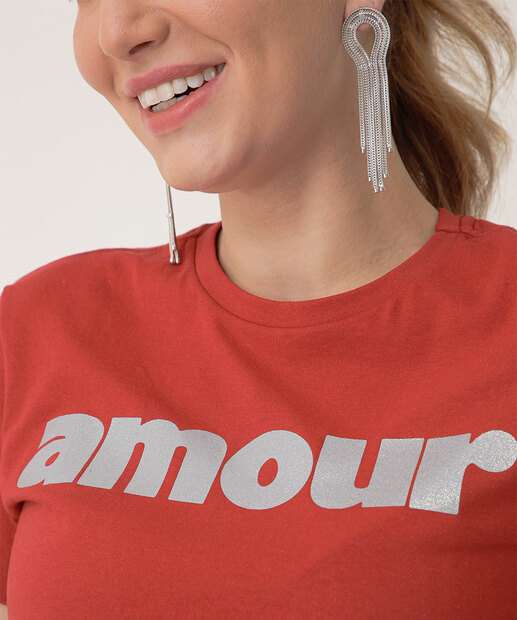 Blusa Feminina Estampa Frase Manga Curta Marisa