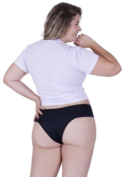 Calcinha Bombom Plus Size Microfibra Concept Lingerie Preto