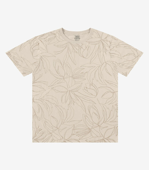 Camiseta Masculina Cotton leve Estampada Diametro Bege