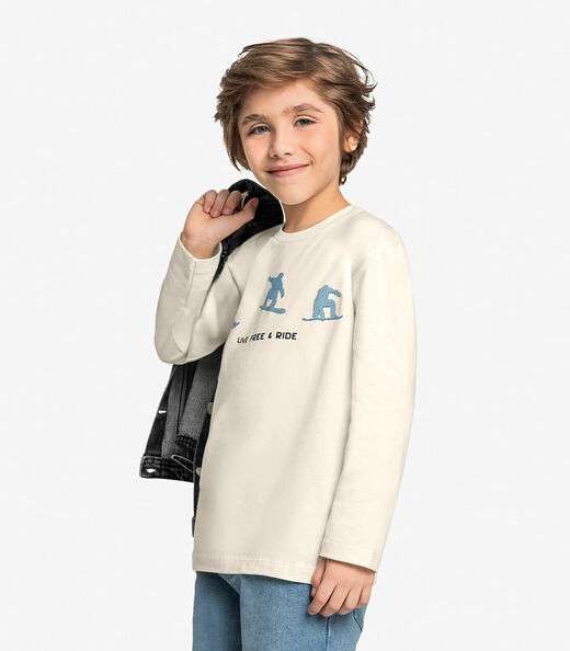 Conjunto De Camiseta Com Calça Trick Nick Bege