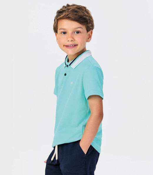 Conjunto Infantil Polo Com Bermuda Trick Nick Azul