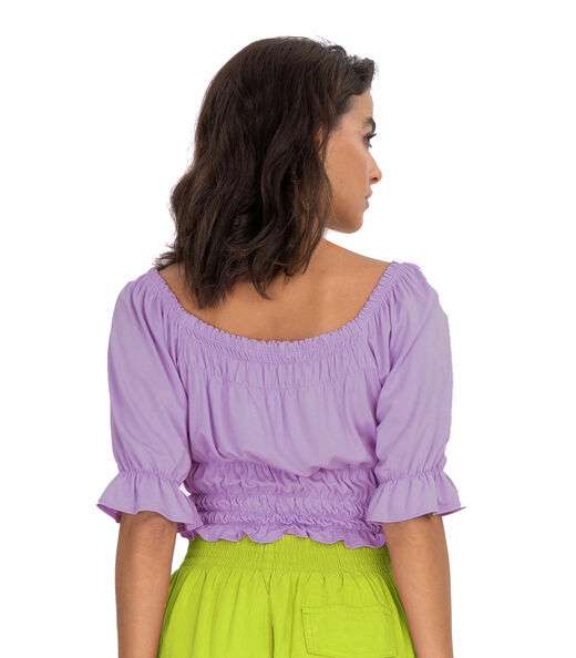 Blusa Com Elástico Feminina Viscotorcion Endless Roxo