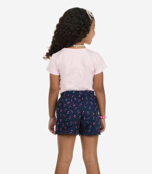 Conjunto Blusa com Shorts Menina Rovi Kids Azul