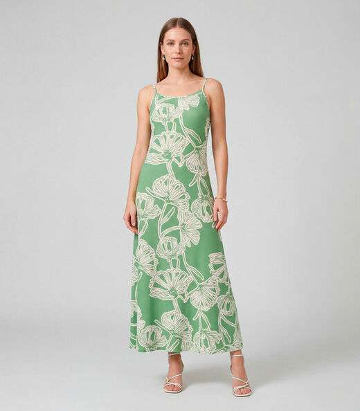 Image_Vestido Midi Com Alças Finas Infinita Cor Verde