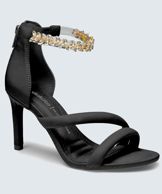 Sandália Salto Fino Feminina Pedraria Dakota