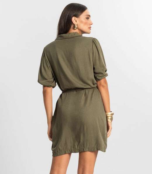 Vestido Feminino Chemise de Viscose Endless Verde
