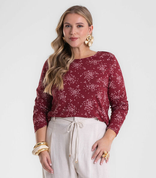 Image_Blusa Manga Longa Plus Size Secret Glam Vermelho