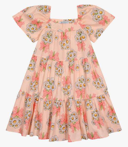 Vestido Infantil Estampado Trick Nick Rosa