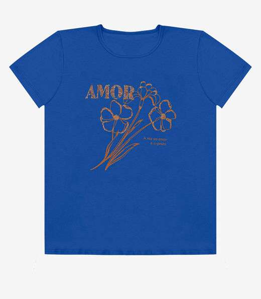 Image_Blusa Feminina Manga Curta Estampada Select Azul