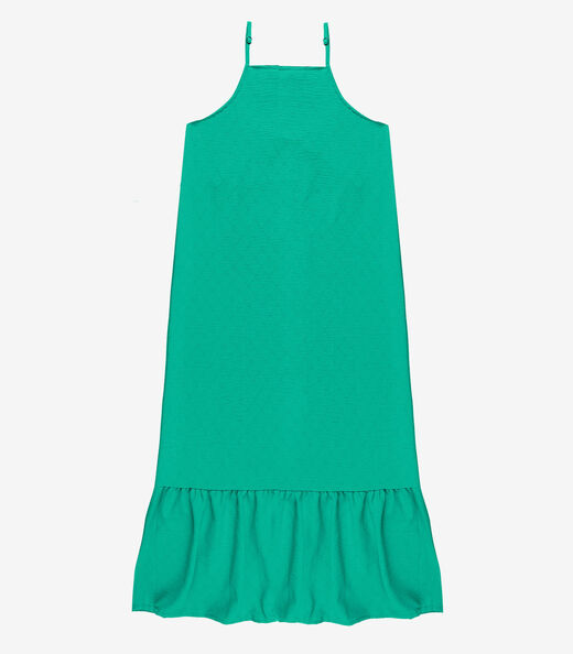 Vestido Longo De Alça E Recorte Maria Infinita Cor Verde
