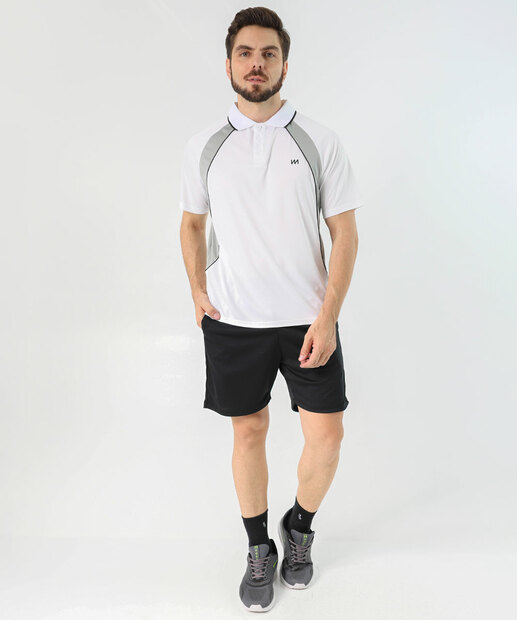 Camiseta Polo Masculina Fitness Marisa Branco