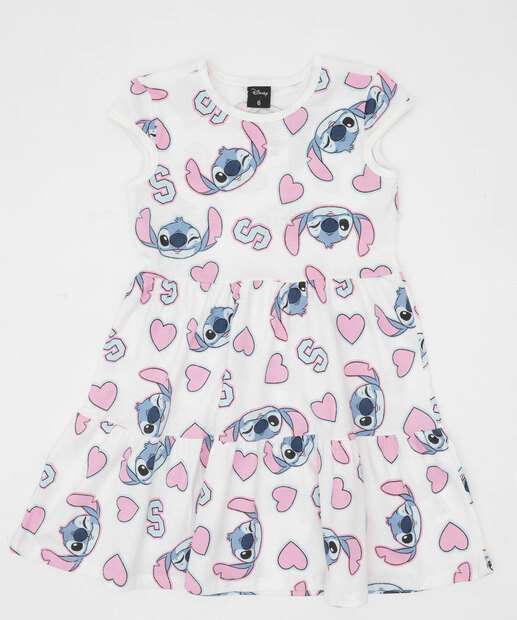 Image_Vestido Infantil Stitch Manga Curta Disney Tam 4 a 10