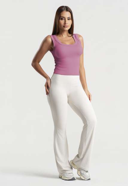 Image_Regata Canelada em Malha Poliamida Rosa Wemood