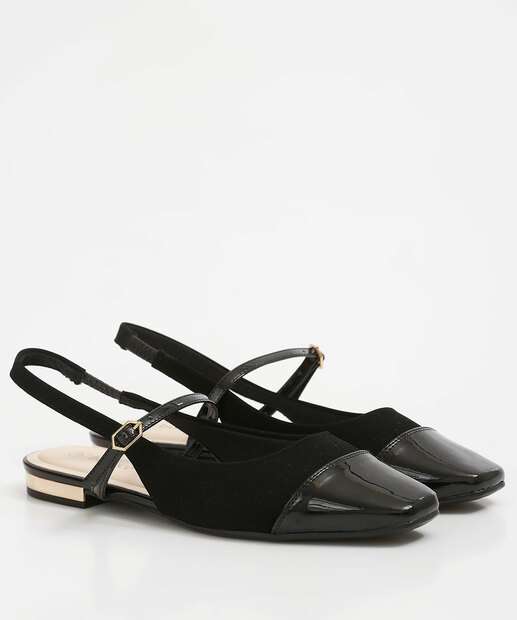 Sapatilha Feminina Slingback Bico Redondo Bebecê 